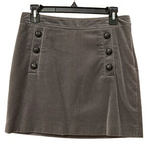 Banana Republic Velvet Charcoal Buttoned Mini Skirt